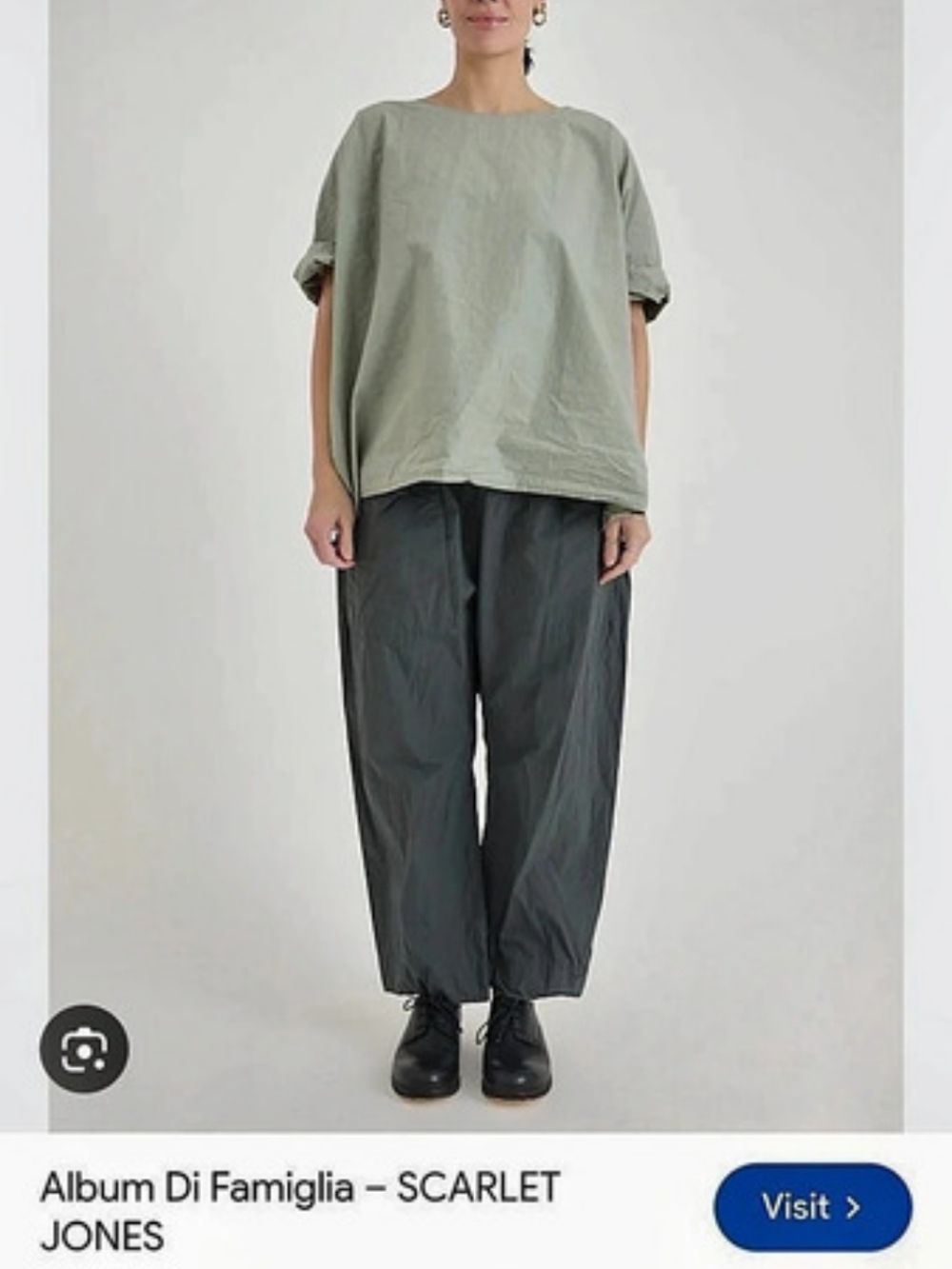 Album Di Famiglia Industrial Green Short Sleeve Top
